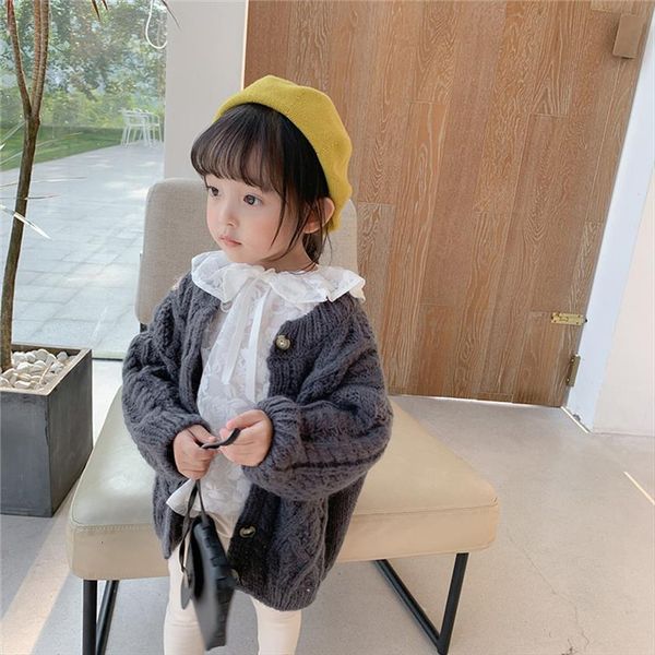 

autumn kids sweaters single breast girls cardigans boys knitwear children clothing, Blue