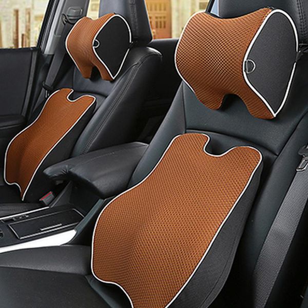 

seat cushions soft breathable car neck pillow headrest universal memory foam lumbar support protector cushion waist accessories