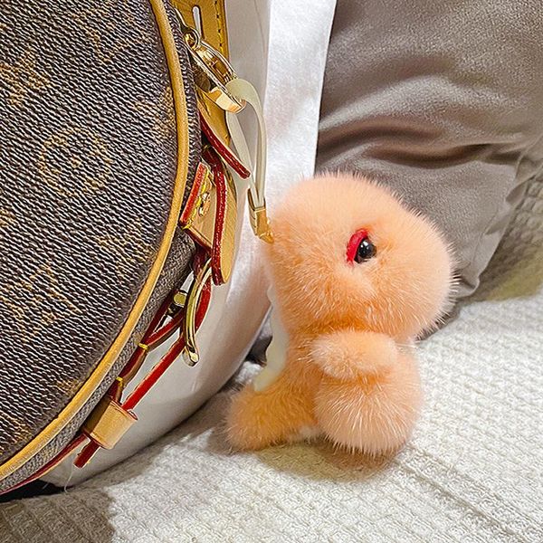 

keychains metal keychain small dinosaur fluffy bay, Silver