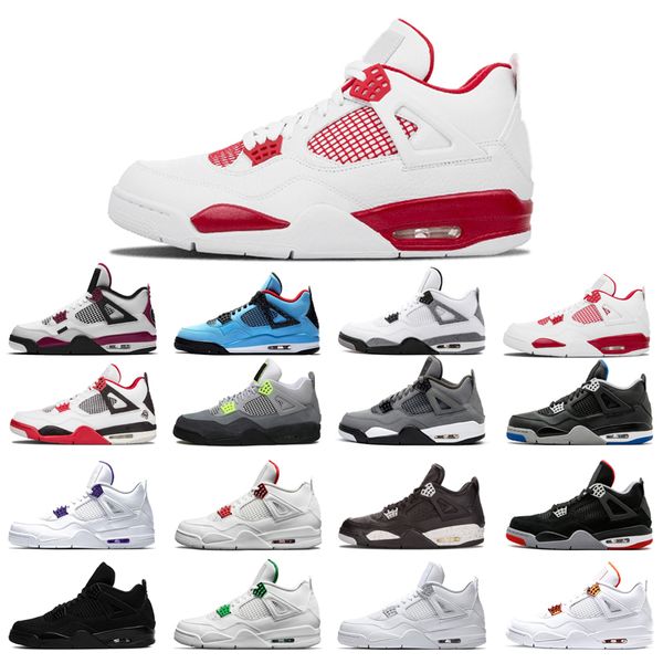 

man's basketball shoes 4s high cut black cat court purple university red neon bred alternate motorsport white cement cool grey pine gre