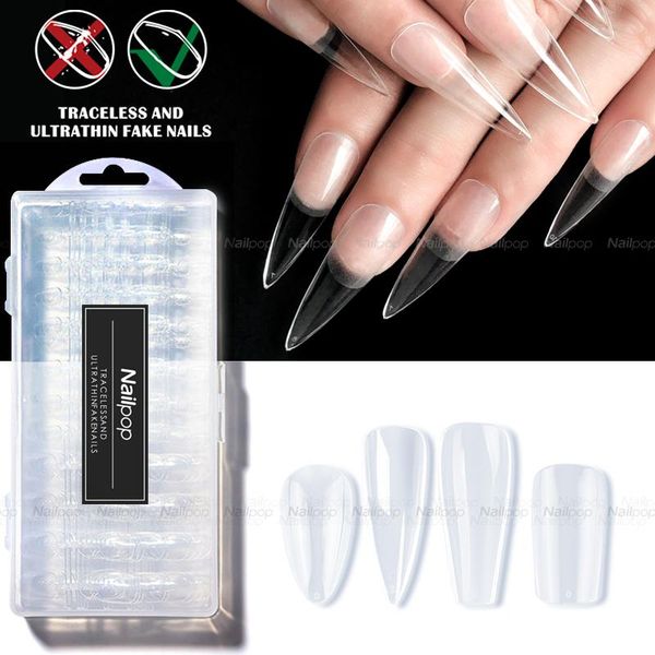 

false nails full cover press on medium length packaging box coffin fake nail accessories tools acrylic tip display, Red;gold