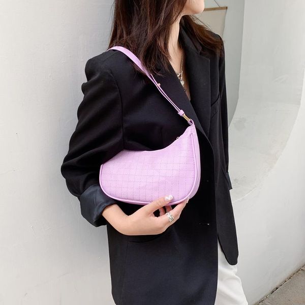 

evening bags ladies underarm shoulder pu leather women handbag totes exquisite shopping bag with checker pattern printed