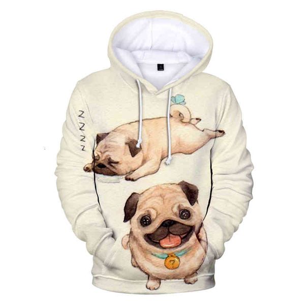 

women's hoodies & sweatshirts dog lover kawaii pug 3d hoodies sweaters boys casual harajuku fashion autumn animal pullover bxd1, Black