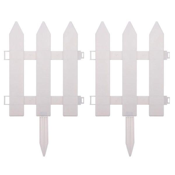 

kennels & pens 2 sets white fence durable garden picket useful lawn edging