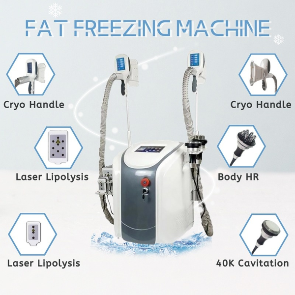 

multifunction 5 in 1 cryolipolysis lipo laser cavitation rf vacuum machine 2 cryo handle cryolipolysi slimming machines