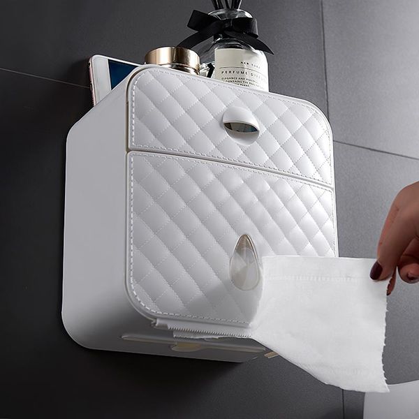 

waterproof wall toilet paper box towel rack household punch hanging creative pumping home tissue boxes & napkins