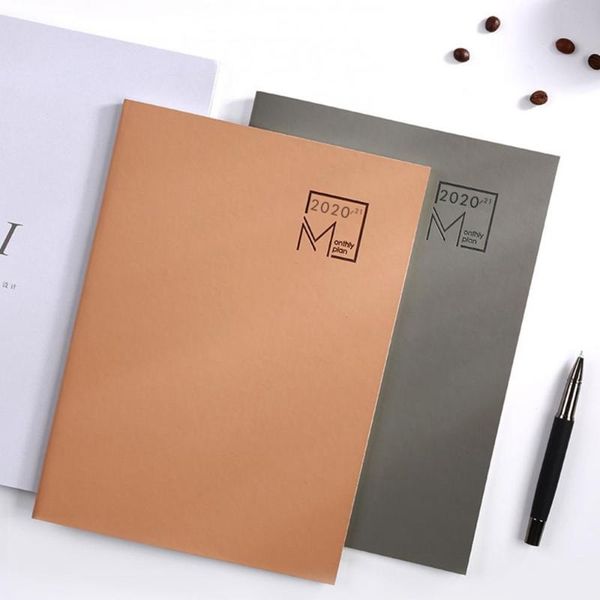 

2021-2021 annual paper calendar daily scheduler desk decor planner notebook notepads, Purple;pink