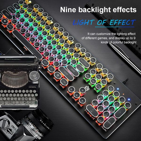

key real mechanical wired keyboard ergonomic design green axis internet cafe game e-sports retro 920 steampunk keyboards
