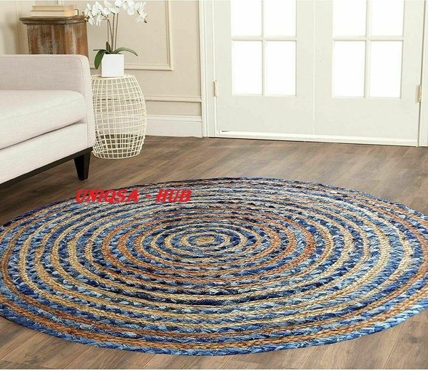 

carpets living room rug jute and denim handmade reversible area modern decoration carpet