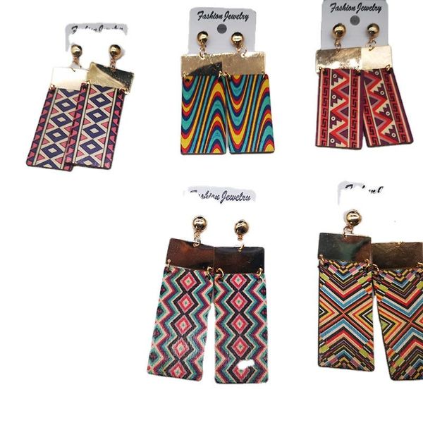 

dangle & chandelier est gold painted wooden earrings, Silver