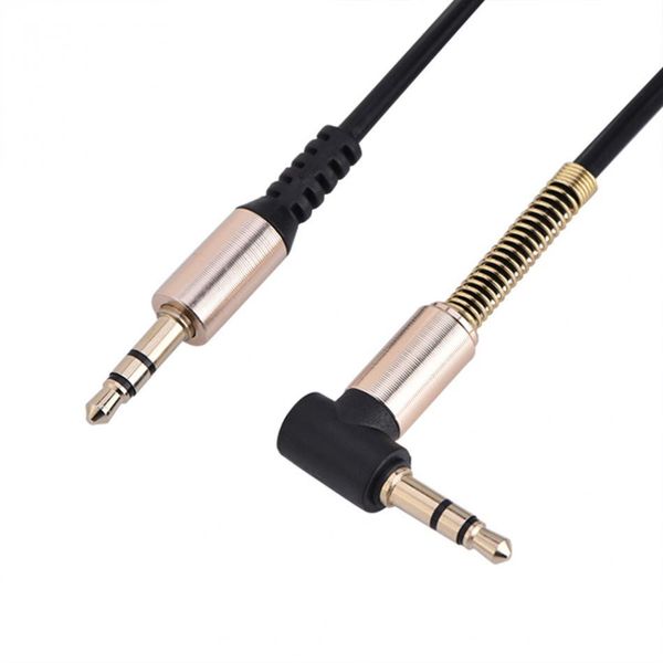 

audio cables 3.5mm male to male aux cable l-shaped 1.8m retractable cord for car audio earphone spring cable universal free