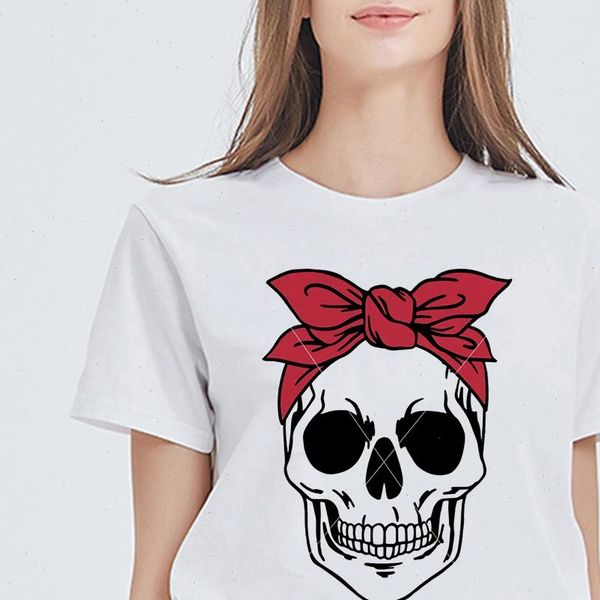 

women t shirts shirt streetwear vintage kawaii cotton oversize tee vestidos summer skull short sleeve, White