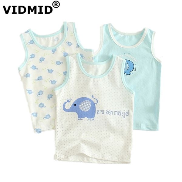 Baby Boys Tanks Tops Algodão 3 Pcs Camisoles Coletes Crianças Underwear Tanques Roupas Infantil 7068 01 210622