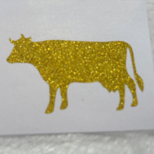 

cow gold glitter sticker label for envelope seals wall gift wrap