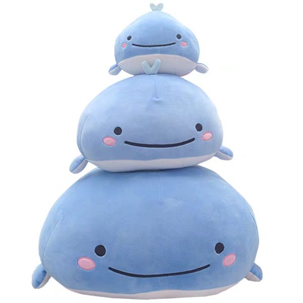 

plush whale soft toy stuffed ultra soft elastic plushie aquatic animals doll huggable kids ocean plush toy blue/pink 15/25/40cm