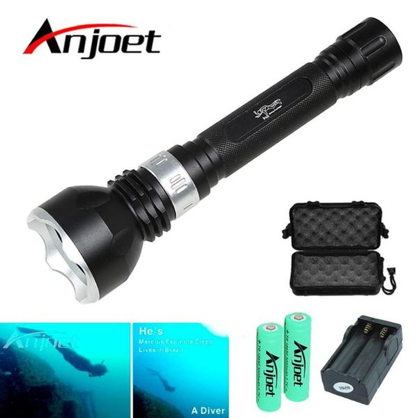 

flashlights torches ip68 waterproof professional diving torch white yellow light 100m underwater with rotary touch switch 5