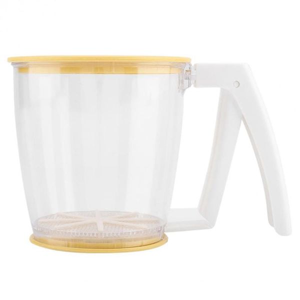 

yo-hand-held cup flour sifter strainer powder mesh sieve baking supplies tools with lid & pastry