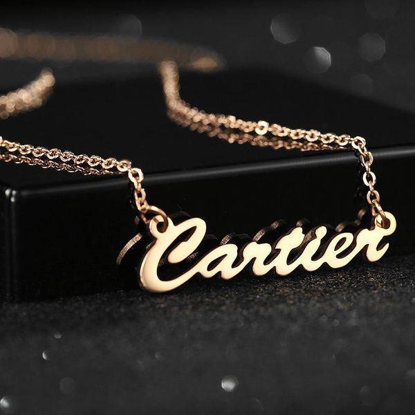 

pendant necklaces women's necklace titanium steel english letter, Silver