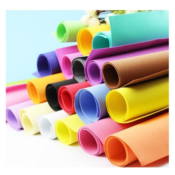 

10pcs colorful foam paper foamiran 50*50cm wall sticker kids nursery kindergarten decor for needlework felt flower craft wallpapers