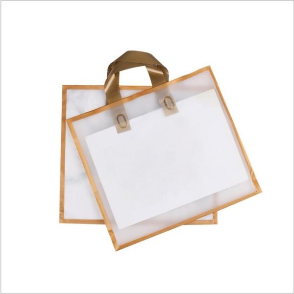 

gift wrap 200pcs one color logo printed plastic bag with handle thick large boutique clothing packaging shopping bags customized