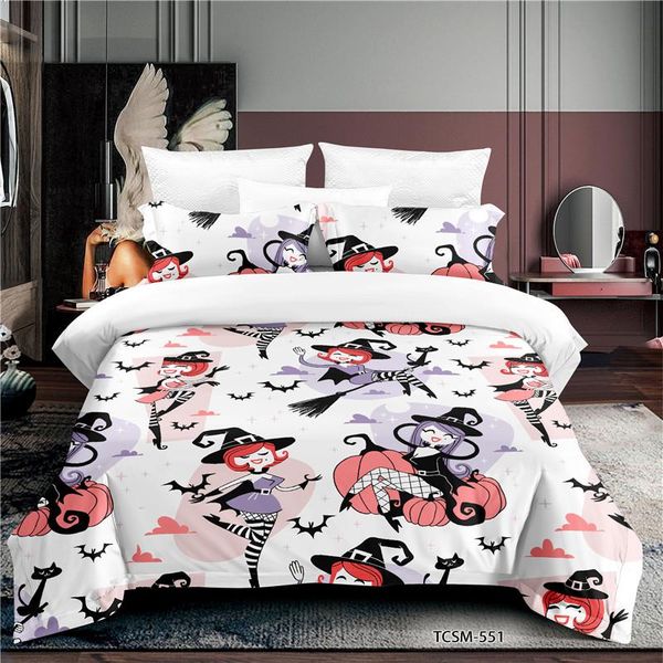 

bedding sets set halloween cartoon style duvet cover pillowcase single double full  king bed 2/3 piece
