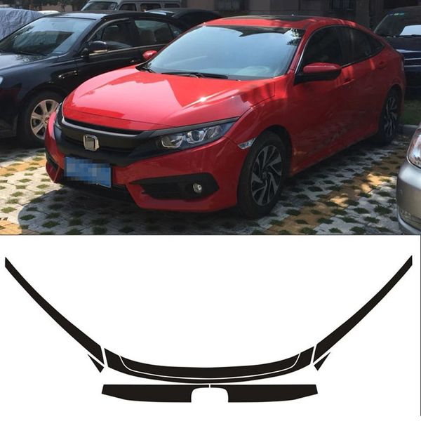 Grelha colorida Grelhados 3D 5D Fibra de Carbono Etiquetas e Decalques Car-Styling para Honda Civic 2016-2019 Acessórios