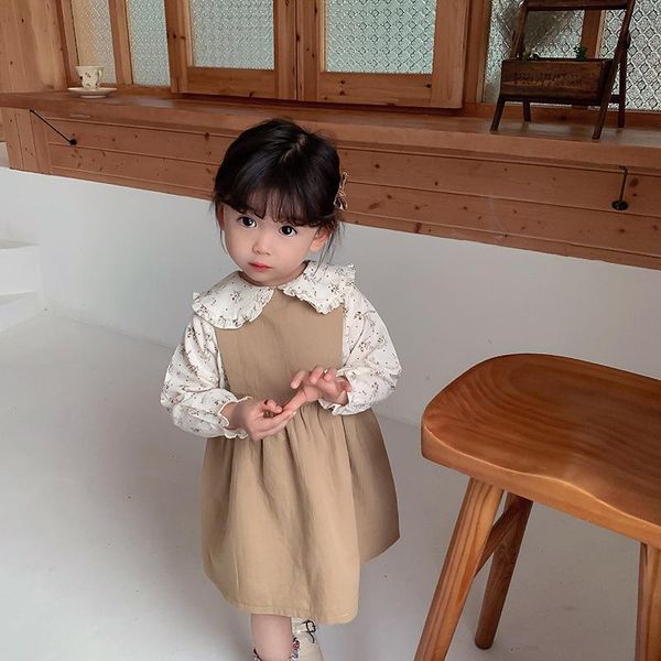 

girl's dresses baby girls cotton overalls spring for girl kids clothes jumpsuit suit 1-6t jumper infantil menina vestido, Red;yellow