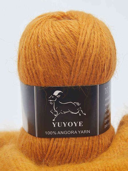 1 pc yuyoye 100% yuyo fios de angora para mão tricô 4-ply quente crochet macio lã fio fio tricô 50 gramas / bola artesanal diy knitting y211129