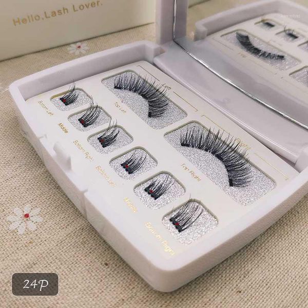 

magnetic eyelashes with 3 magnets natural handmade 3d/6d magnet fake lashes acrylic box makeup tool cosmetics for girls' gift false1