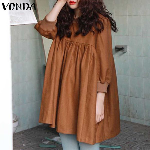 

women's blouses & shirts blouses solid office ladies long sleeve party vonda casual blusas women tunic plus size 6kvj, White