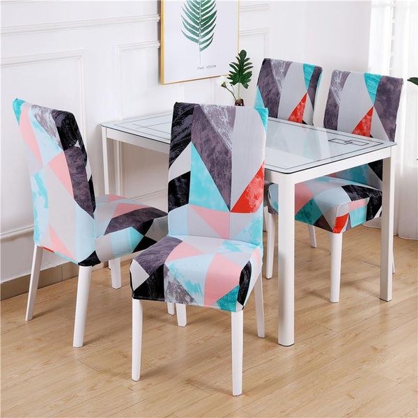 

chair covers 2021geometric printed stretch slipcovers for dining room wedding party banquet el office 1/2/4/6pieces