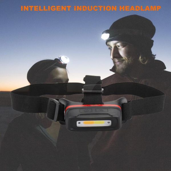 

camping fishing night running work lamp led torch lantern waterproof for outdoor hunting headlamp smart sensor headlight headlamps