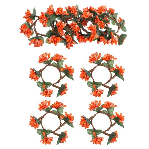 

napkin rings 10pcs durable berries wreath small holder for home (orange)