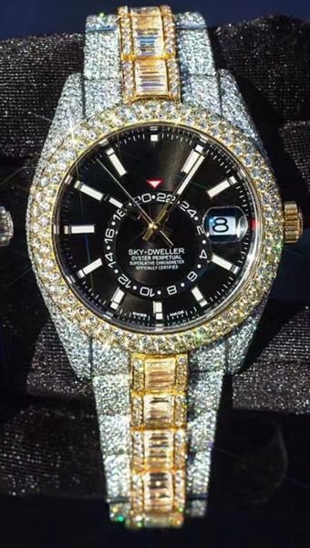 La vendita di orologi designer di orologi i diamanti moissanite limitati possono passare le scatole e le carte originali del test di diamanti