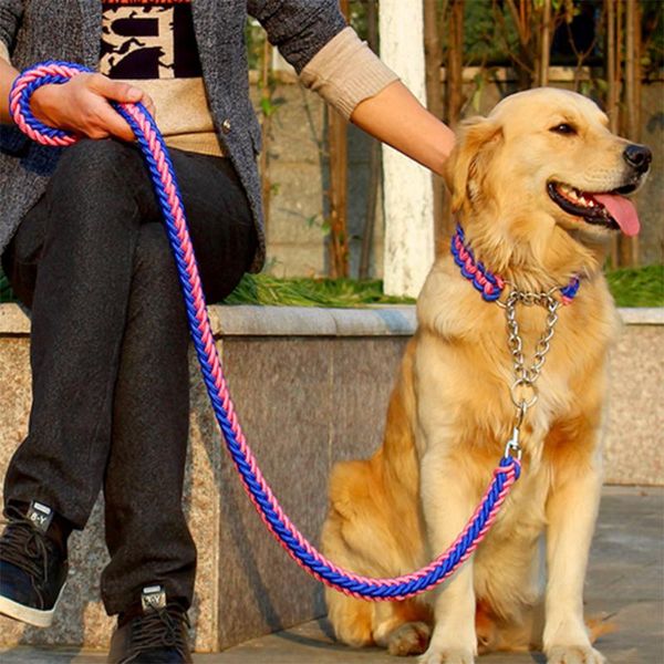 

dog collars & leashes pet collar leash automatic shrink soft nylon cotton yarn