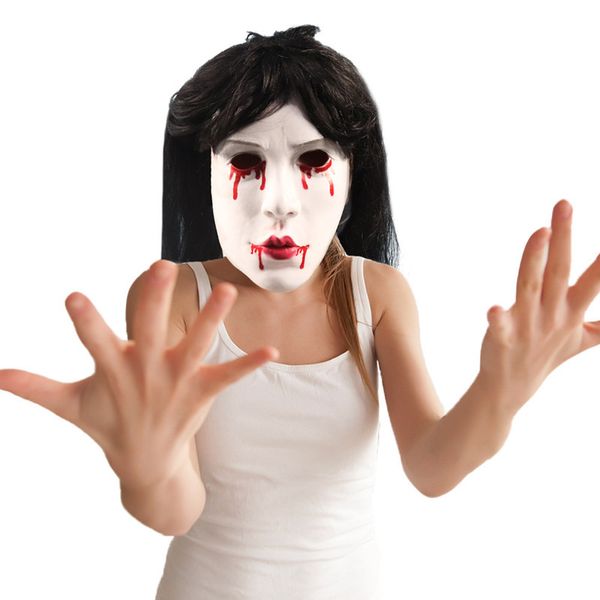 Strega Sanguinosa Ragazza spettrale Spaventoso Mascherata Horror Fantasma Maschera di Halloween Spettacolo Gioco di ruolo Miglior er