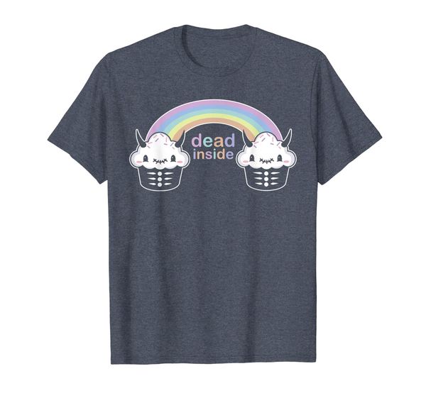 

pastel goth rainbow cupcake t shirt - kawaii dead inside, White;black
