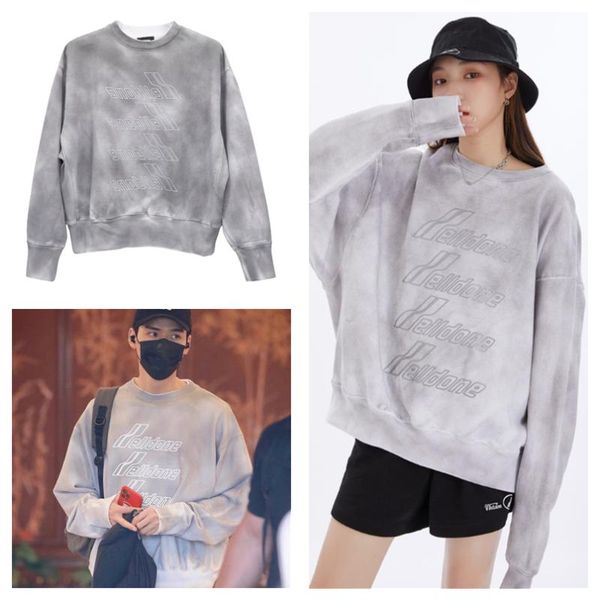 

men's hoodies & sweatshirts mens we11done 2021fw cotton women hoodie reflection screen spray painting pullovers, Black