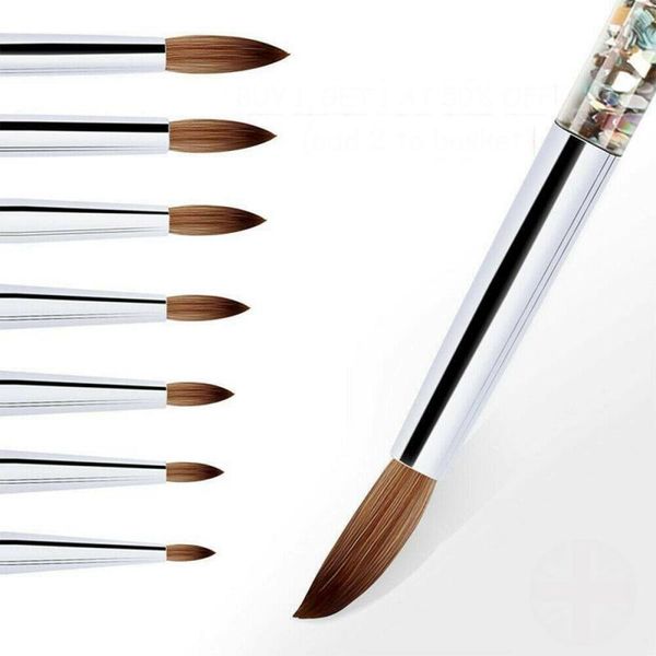 

nail brushes nylon hair acrylic brush pen liquid glitter handle diy manicure tool tools maquillaje, Yellow