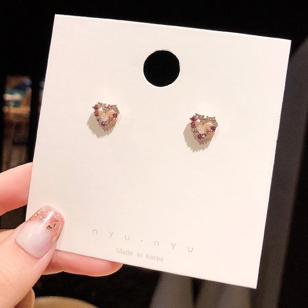 

wholesale price classic design studs titanium steel screw with drill earrings semi-circular opening with drill earrings for women gift 1k30, Golden;silver