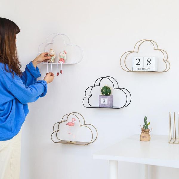 

other home decor mordern cloud design wall shelves iron hanging storage holder plant flower pot rack office decoration