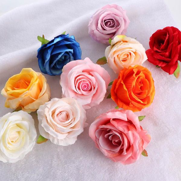 

pcs/pack artificial flowers head silk rose flower wedding party home decoration diy wreath supplies crafts decorative & wreaths