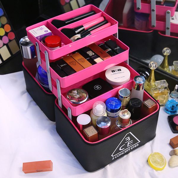 

cosmetic bag 2021 large capacity make-up box with multiple colors and fashionable