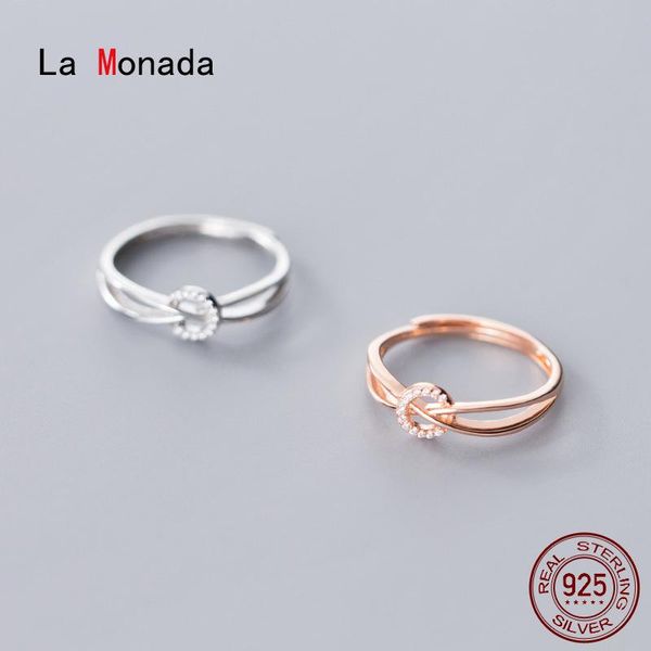 

cluster rings la monada layers cross women ring 925 sterling silver minimalist for fine jewerly woman adjustable, Golden;silver