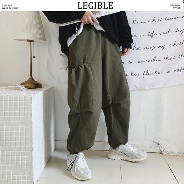 

men's pants legible harajuku men hiphop harem mens japanese oversize cargo fashion casual loose sweatpants, Black