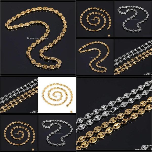 

pendant necklaces & jewelry drop delivery 2021 pendants hip hop high color electroplating coffee bean necklace stainless steel pig nose butt, Silver