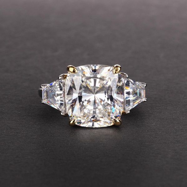 

cluster rings exquisite citrine sapphire crystal for women inlaid cubic zirconiat real 925 sterling silver wedding jewelry gifts, Golden;silver