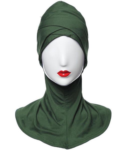 

scarves 1 full cover inner cross hijab caps muslim turban hat women islamic underscarf bonnet solid modal neck head under, Blue;gray