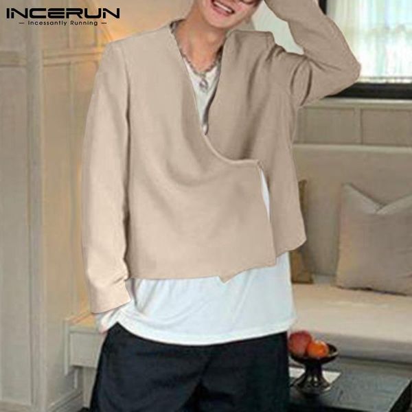 

men's suits & blazers 2021 stylish men lapel-neck korean style blazer solid color sets party nightclub oblique placket tie suit s-5xl, White;black