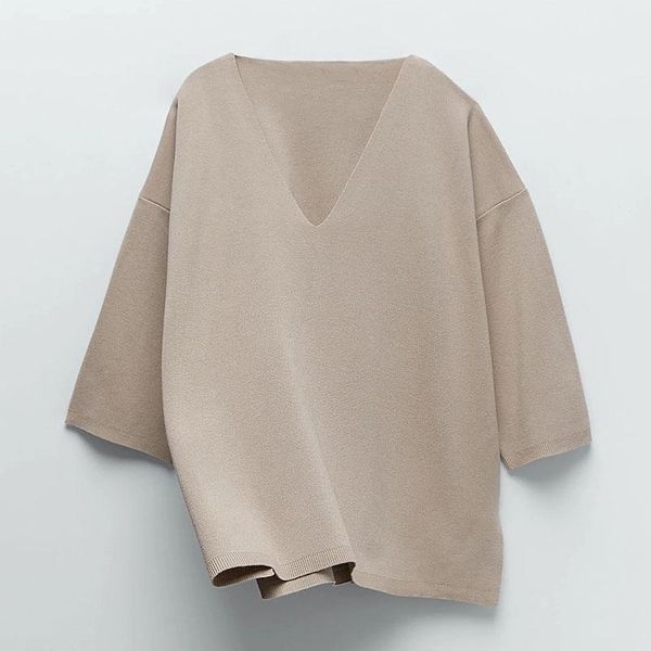 

raglan sleeve v-neck knitted sweater women's sweaters, White;black